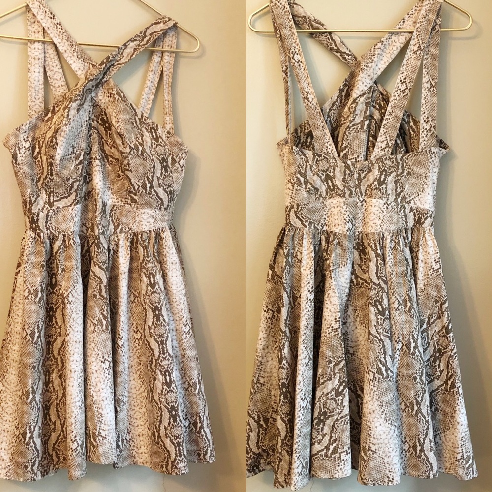 Moda International Snake Print Dress‎ Fit & Flare